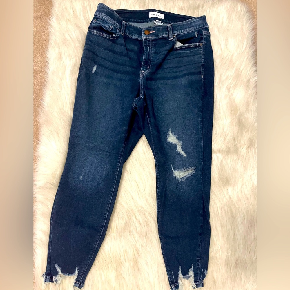 Lane Bryant Distressed Skinny High rose Jeans Sz 18